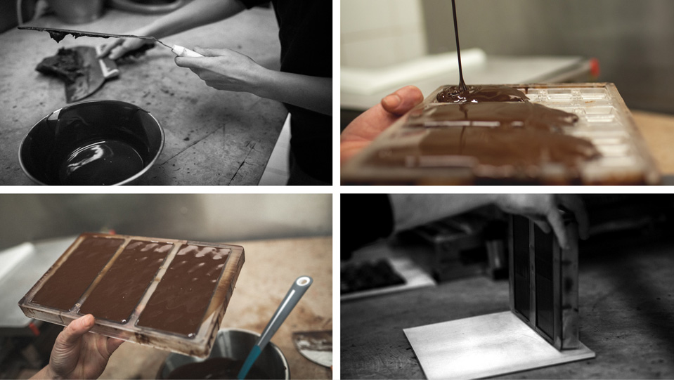 fabrication de la dève à la tablette de chocolat